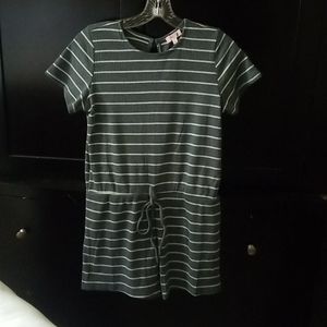 Cute blueish/gray & white striped romper